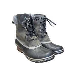 Sorel Slimpack Lace II Snow Boots Leather Winter Duck Lace Up Womens 7.5 Gorp